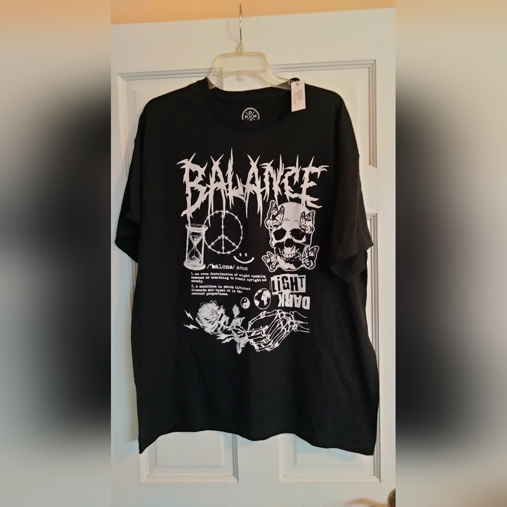 Balance Collection Black Tee with White Graphics